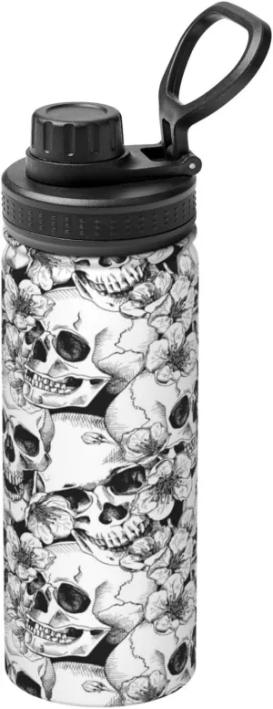 Halloween Skull Painting Insulated Water Bottle With Handle 18oz Leak Proof Stainless Steel Water Bottle With Spout Lid Bpa Free Double Wall Insulated Sports Water Bottle For School, Sports, Gym