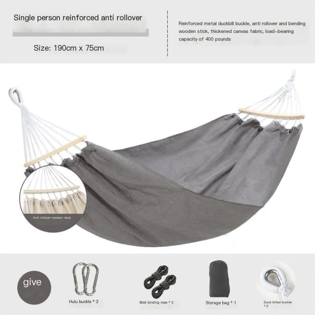 Hammock Beige Hammock Outdoor Swing Summer Camping W Anti-Rollover Home Indoor Single Double Adult Dormitory Hammocks for Outside(Beige,C)