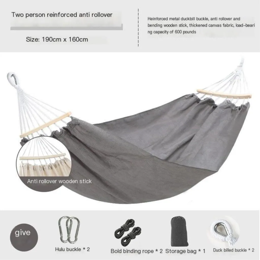 Hammock Beige Hammock Outdoor Swing Summer Camping W Anti-Rollover Home Indoor Single Double Adult Dormitory Hammocks for Outside(Beige,C)