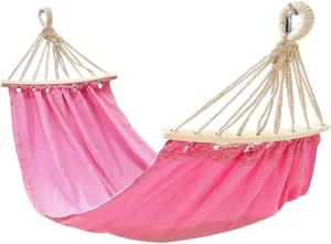 Hammock Camping Hammock Hanging Camping Hammock Breathable Casual Anti-Rollover Lightweight Camping for Indoor Outdoor Travel Hiking Beach Hammocks for Outside (Color : Pink)