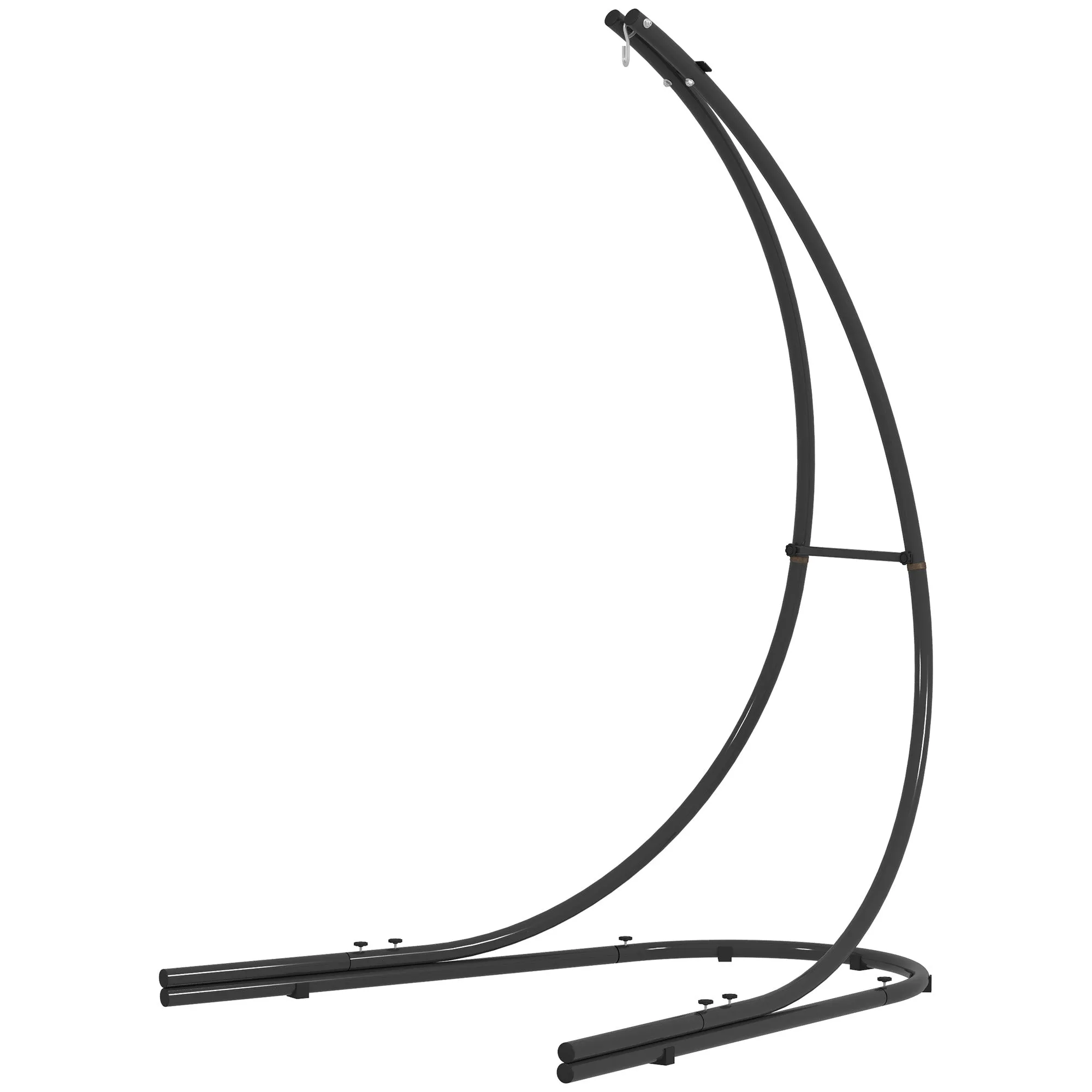 Hammock Chair Stand Only, Hanging Chair Stand with Extra Large Base, Heavy Duty Metal Single Hammock Egg Swing Frame for Indoor Outdoor, 150 KG Load Capacity, Black