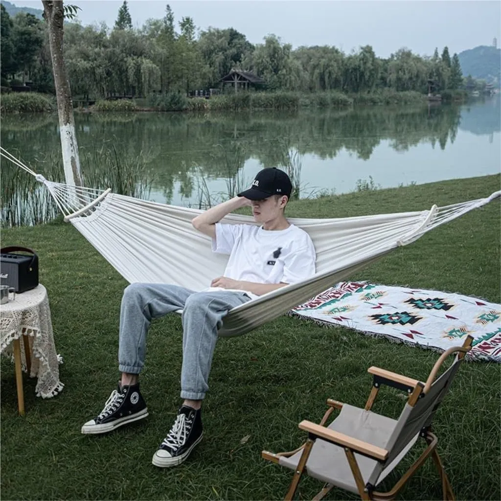 Hammock Double 2024 New Camping Equipment Hammock Outdoor Double Anti-Rollover Swing Outdoor Camping Net Bed Tied to The Tree Hammock Outdoor(A,200CM*80CM)