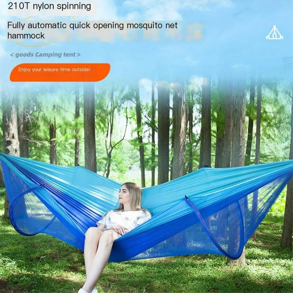 Hammock Double Anti-Mosquito Outdoor Hammock Double Anti-Rollover Insect-Proof Hammock Camping Portable Hanging Hammock Hammock Outdoor(D,260 * 140cm)