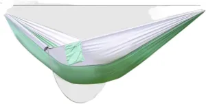 Hammock Double Anti-Rollover Pole Hammock Outdoor Camping Single Double Enlarged Thickened Parachute Cloth Camping Hammock Hammock Outdoor(Green,A)