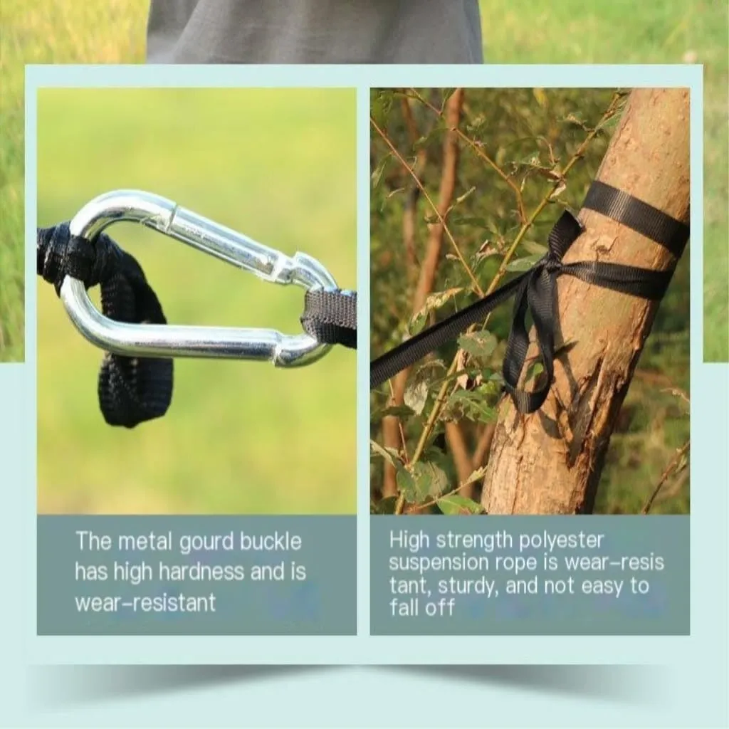 Hammock Double Camping Hammock Outdoor Camping Portable Single Parachute Cloth Three-Color Belt Anti-Mosquito Hammock Hammock Outdoor(F)