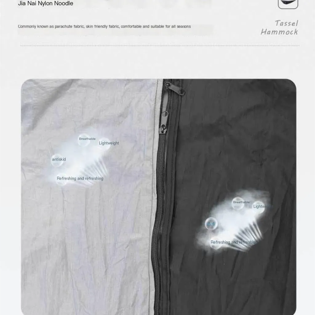 Hammock Double Canopy Mosquito Net Hammock Set Tent Parachute Cloth Camping Automatic Anti-Mosquito Mosquito Net Hammock Hammock Outdoor(A)