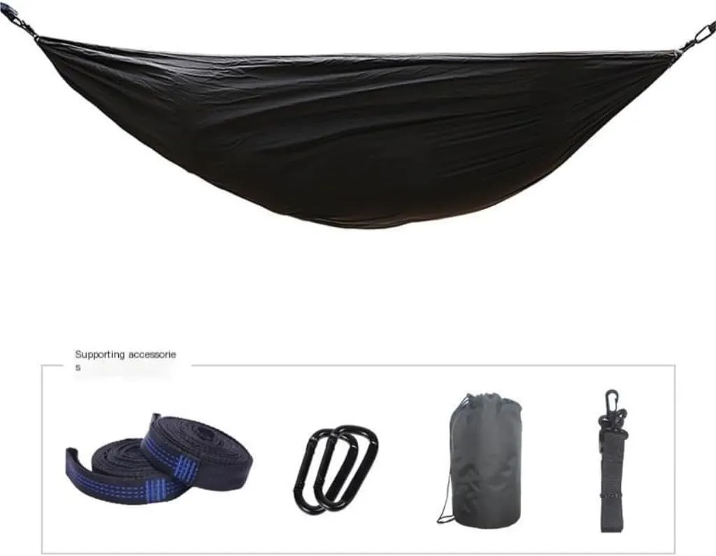 Hammock Double Canopy Mosquito Net Hammock Set Tent Parachute Cloth Camping Automatic Anti-Mosquito Mosquito Net Hammock Hammock Outdoor(A)