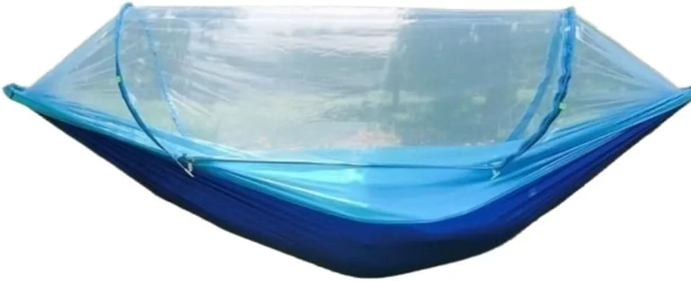 Hammock Double Colorful Anti - Mosquito Outdoor Hammocks, Enjoy Worry - Free Leisure Time Hammock Outdoor(Blue)