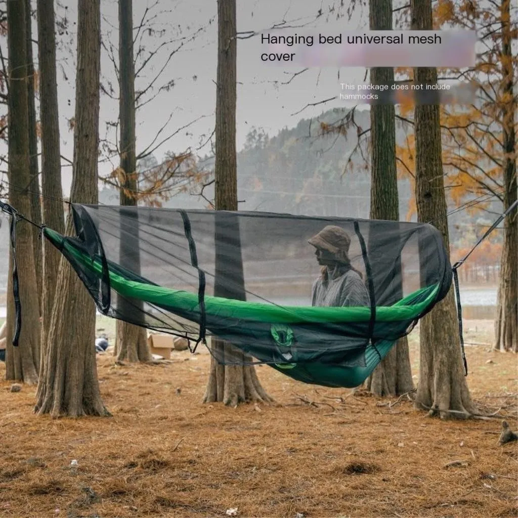 Hammock Double Double Inflatable Hammock Outdoor Swing Anti-Rollover Outdoor Camping Outdoor Mosquito-Proof and Durable Hammock Outdoor(Green,B)