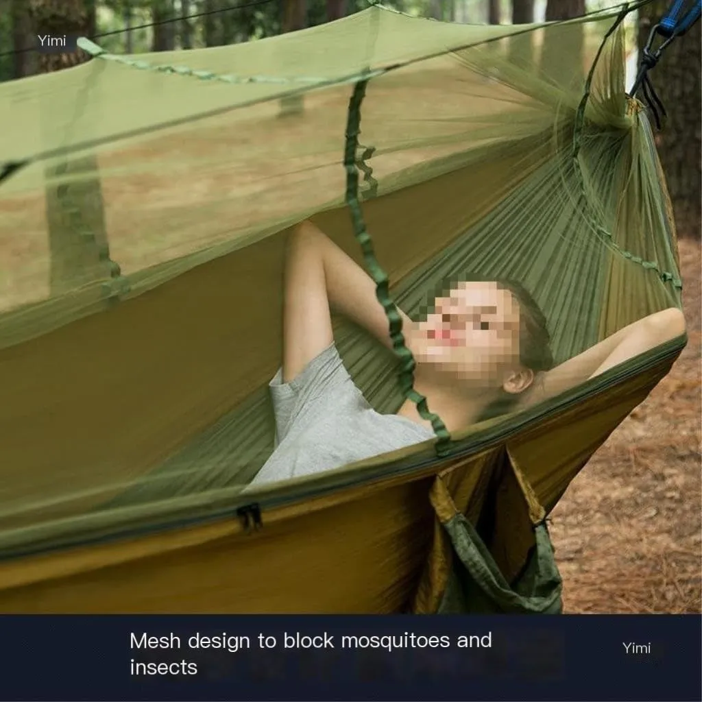 Hammock Double Hammock Outdoor Camping Anti-Mosquito Outdoor Camping with Mosquito Net Breathable Hanging Tree Tent Hammock Outdoor(C)