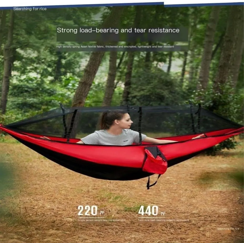 Hammock Double Hammock Outdoor Camping Anti-Mosquito Outdoor Camping with Mosquito Net Breathable Hanging Tree Tent Hammock Outdoor(C)