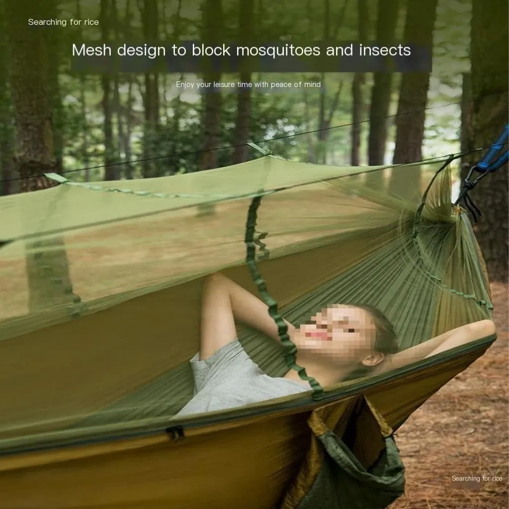 Hammock Double Hammock Outdoor Camping Anti-Mosquito Outdoor Camping with Mosquito Net Breathable Hanging Tree Tent Hammock Outdoor(C)