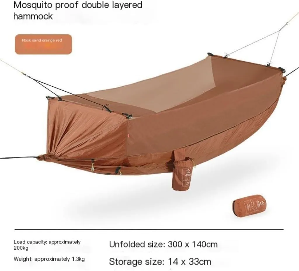 Hammock Double Hammock Outdoor Camping Outdoor Camping Double-Layer Anti-Mosquito Hammock Breathable Hanging Tree Tent Hammock Outdoor(Green)