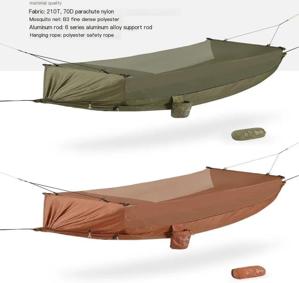 Hammock Double Hammock Outdoor Camping Outdoor Camping Double-Layer Anti-Mosquito Hammock Breathable Hanging Tree Tent Hammock Outdoor(Green)