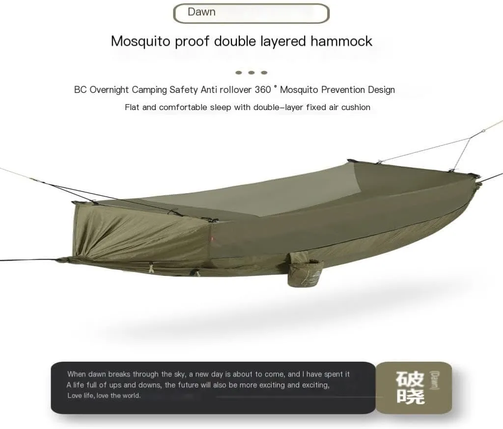 Hammock Double Hammock Outdoor Camping Outdoor Camping Double-Layer Anti-Mosquito Hammock Breathable Hanging Tree Tent Hammock Outdoor(Green)