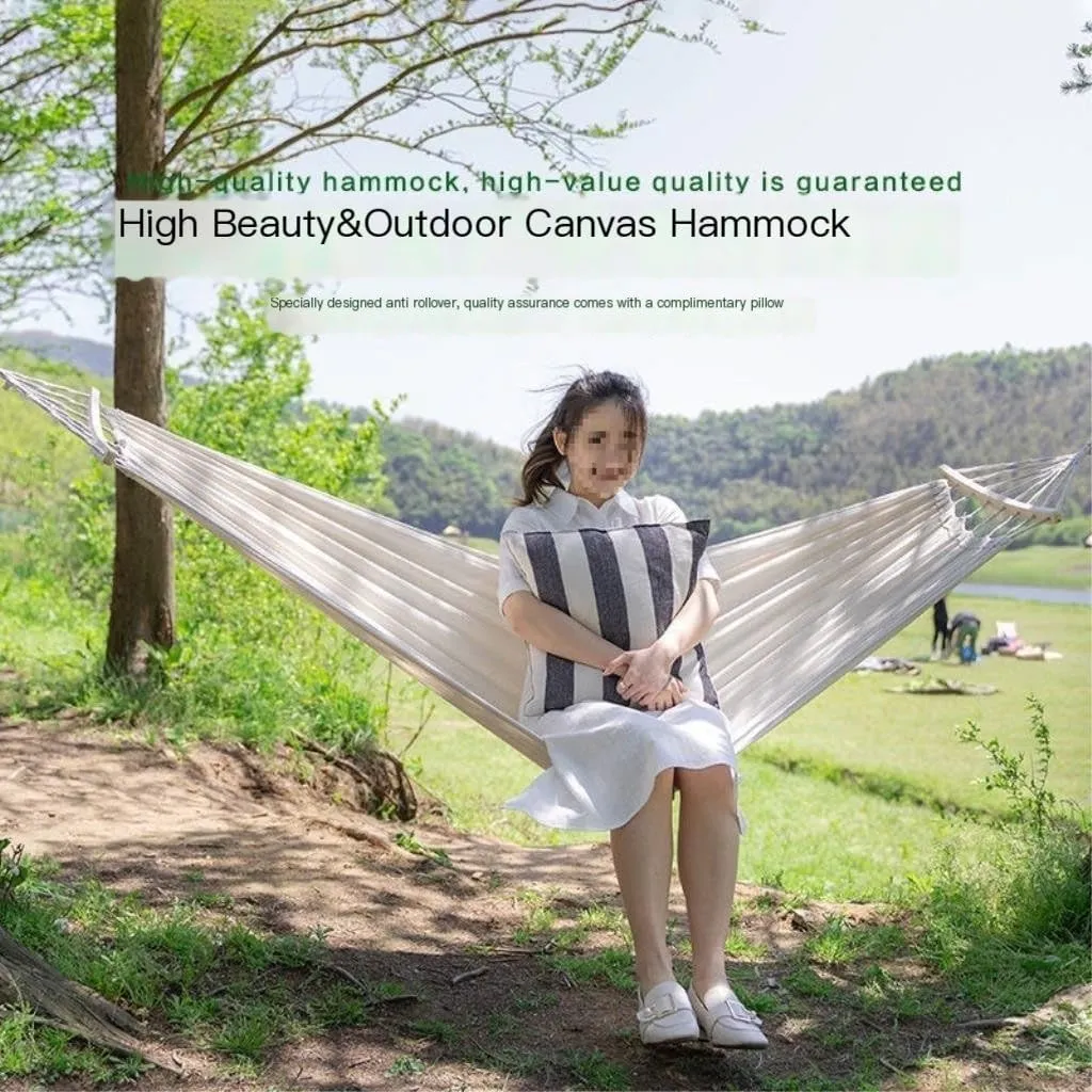 Hammock Double Hammock Outdoor Single Double Anti-Rollover Portable Camping Outdoor Detachable and Washable Hanging Chair Hammock Outdoor(A,190cm*80cm)