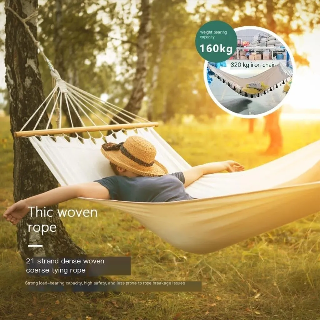 Hammock Double Hammock Outdoor Single Double Anti-Rollover Portable Camping Outdoor Detachable and Washable Hanging Chair Hammock Outdoor(A)