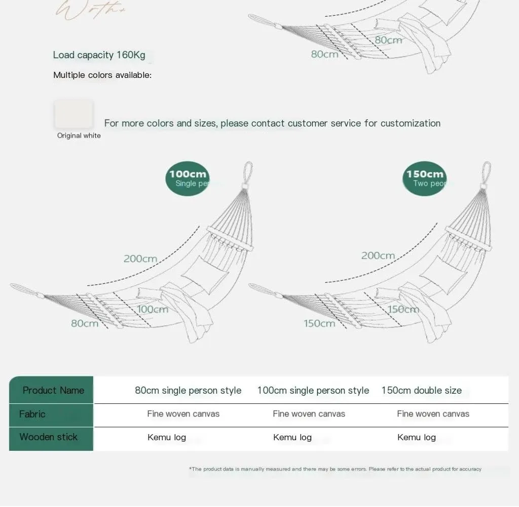 Hammock Double Hammock Outdoor Single Double Anti-Rollover Portable Camping Outdoor Detachable and Washable Hanging Chair Hammock Outdoor(A)