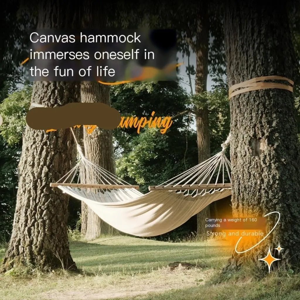 Hammock Double Hammock Outdoor Single Double Anti-Rollover Portable Camping Outdoor Detachable and Washable Hanging Chair Hammock Outdoor(A)