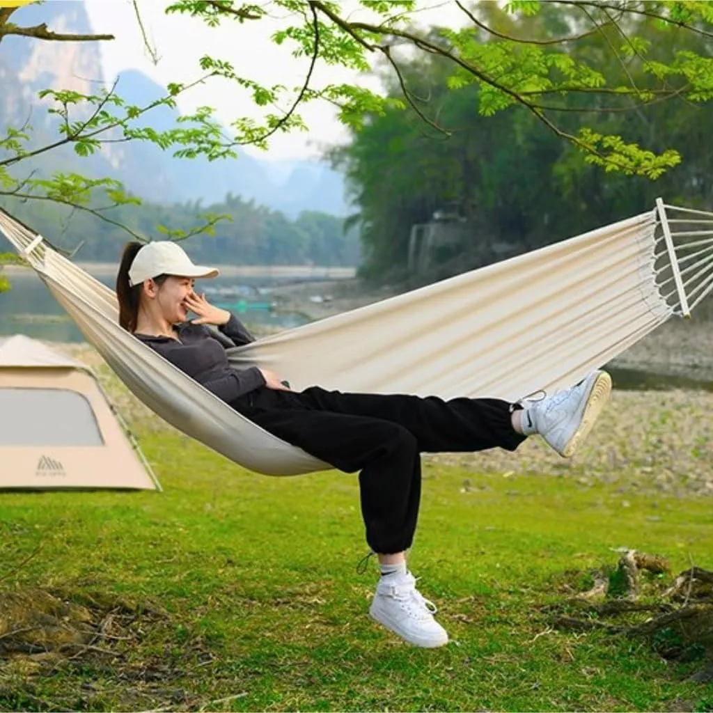 Hammock Double Hammock Outdoor Swing Camping Single Double Bedroom Adult Sleeping Anti-Rollover Thickened Hanging Chair Hammock Outdoor(Blue,B)