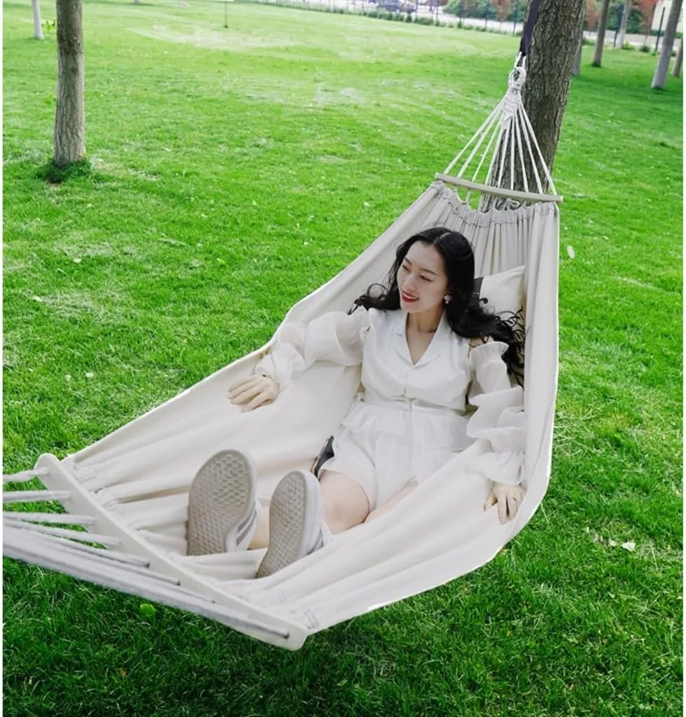 Hammock Double Hammock Outdoor Swing Camping Single Double Bedroom Adult Sleeping Anti-Rollover Thickened Hanging Chair Hammock Outdoor(Blue,B)