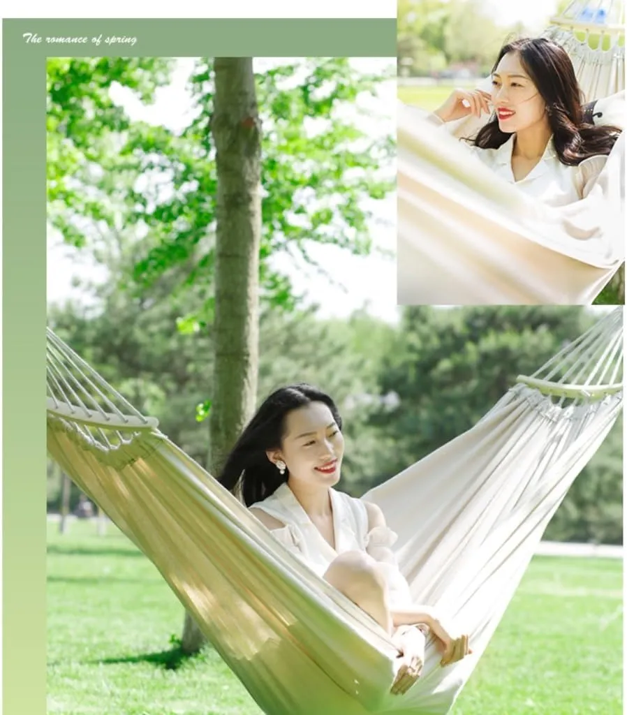 Hammock Double Hammock Outdoor Swing Camping Single Double Bedroom Adult Sleeping Anti-Rollover Thickened Hanging Chair Hammock Outdoor(Blue,B)