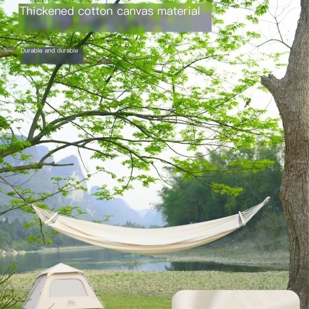 Hammock Double Hammock Outdoor Swing Camping Single Double Bedroom Adult Sleeping Anti-Rollover Thickened Hanging Chair Hammock Outdoor(White,B)