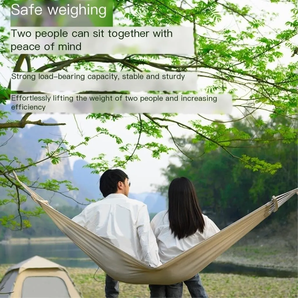 Hammock Double Hammock Outdoor Swing Camping Single Double Bedroom Adult Sleeping Anti-Rollover Thickened Hanging Chair Hammock Outdoor(White,B)