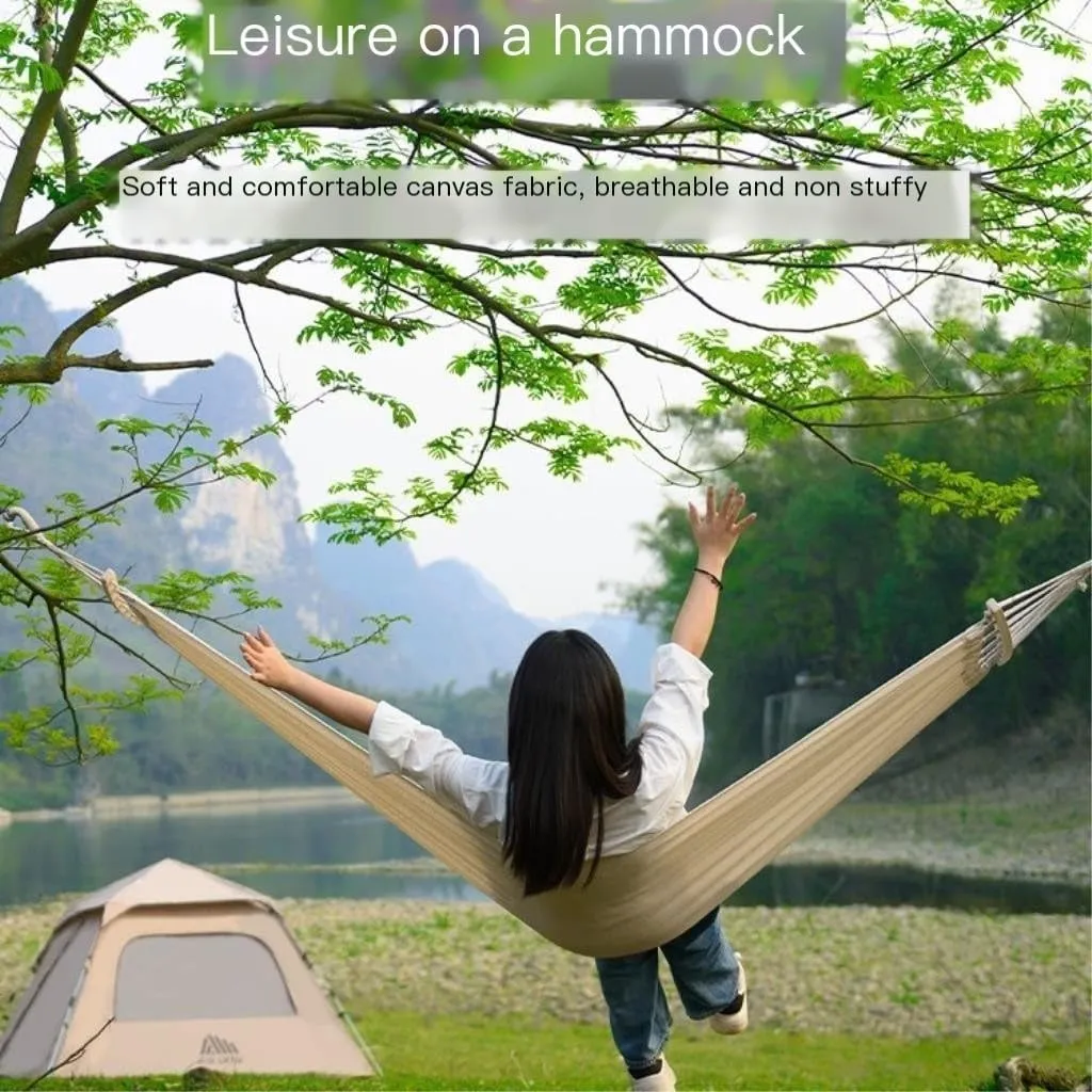 Hammock Double Hammock Outdoor Swing Camping Single Double Bedroom Adult Sleeping Anti-Rollover Thickened Hanging Chair Hammock Outdoor(White,B)