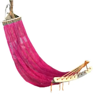 Hammock Double Ice Silk Hammock Outdoor Thickened Fine Mesh Single and Double Anti-Rollover Hanging Chair Camping Courtyard Hammock Outdoor(Pink,B)