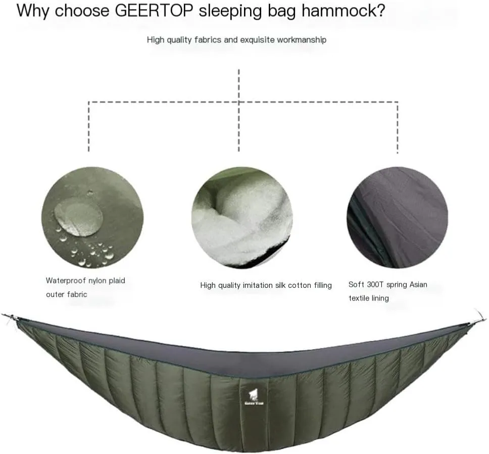 Hammock Double Lightweight Nylon Outdoor Hammock Quilt Portable Single Waterproof Camping Double Hanging Chair Warm Hammock Outdoor