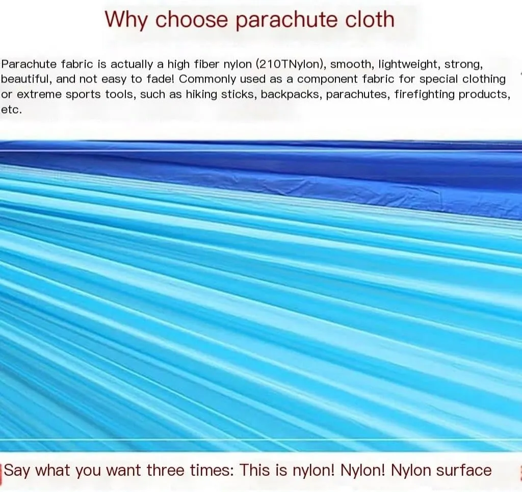 Hammock Double Mosquito Net Hammock Automatic Anti-Rollover Parachute Boni Silk Spinning Outdoor Strap Swing Chair Summer Hammock Outdoor(Green)