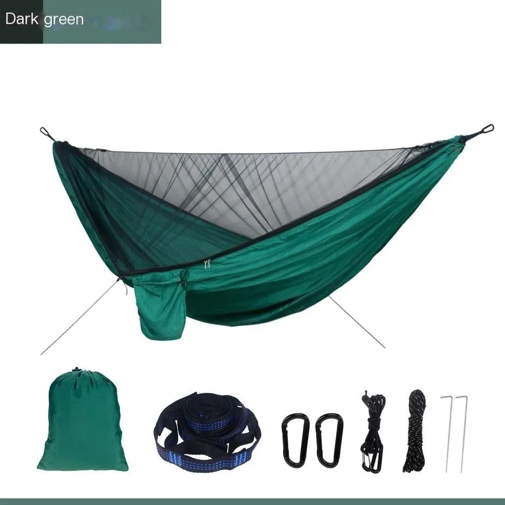 Hammock Double Mosquito Net Hammock Canopy Set Outdoor Camping Quick Opening Hammock Plus Rainproof Sunshade Canopy Hammock Outdoor(C)