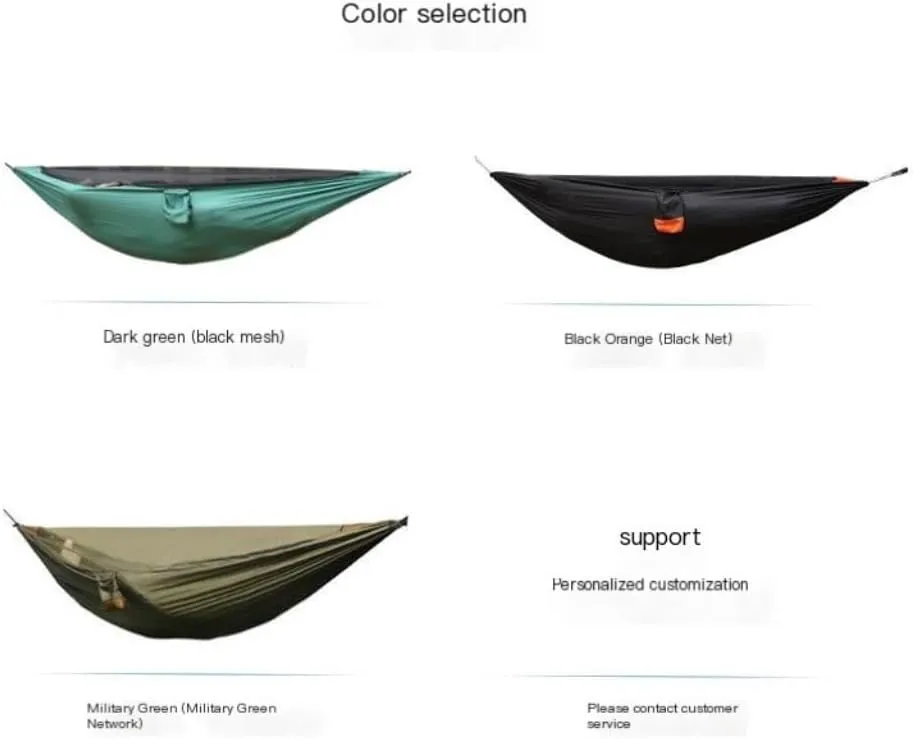 Hammock Double Mosquito Net Hammock Outdoor Nylon Double Hammock Encrypted Mesh Automatic Quick-Open Mosquito Net Hammock Hammock Outdoor(Orange)