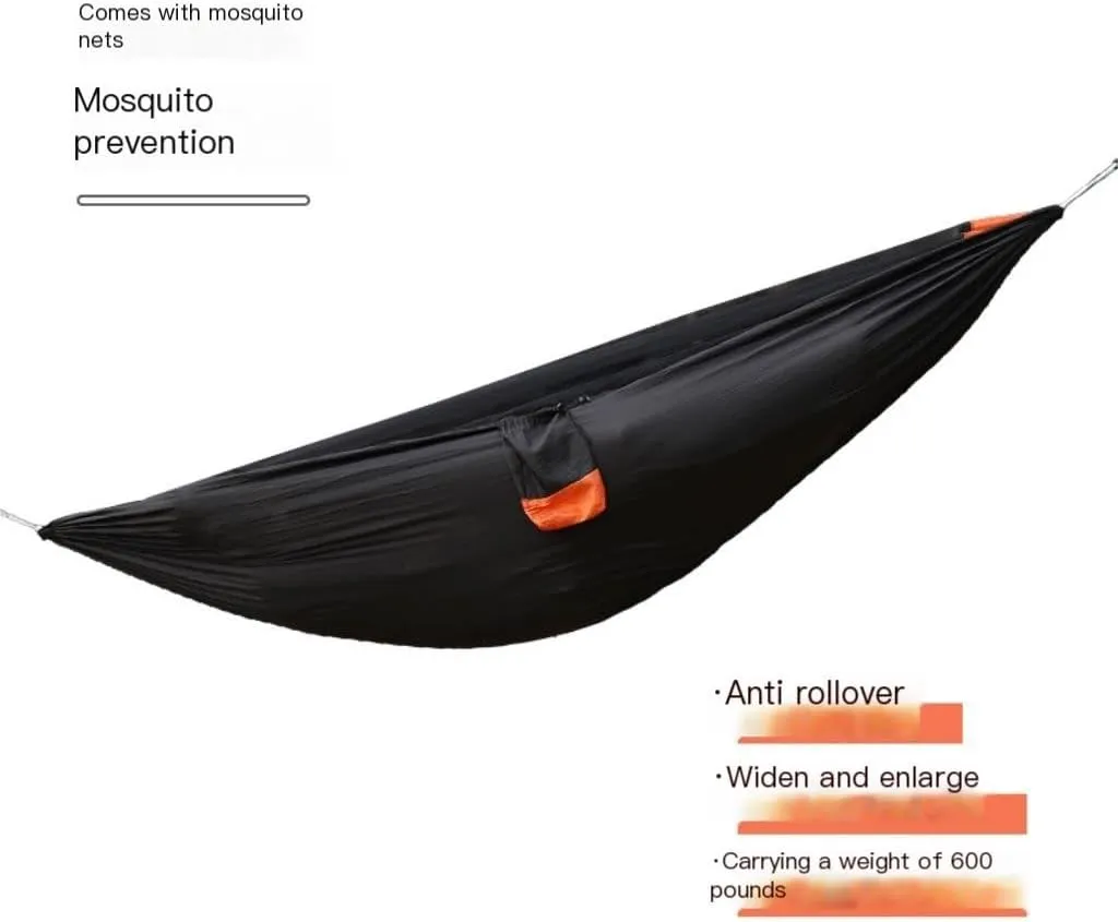 Hammock Double Mosquito Net Hammock Outdoor Nylon Double Hammock Encrypted Mesh Automatic Quick-Open Mosquito Net Hammock Hammock Outdoor(Orange)
