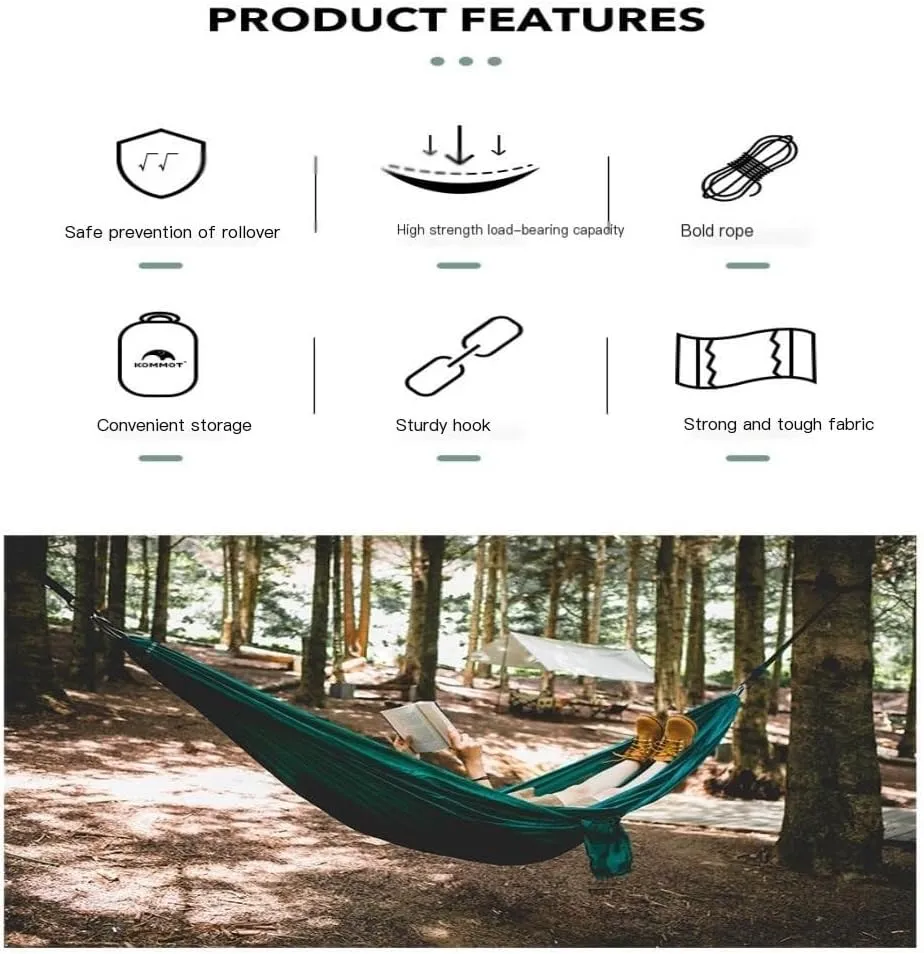 Hammock Double Muche Outdoor Camping Anti-Rollover Hammock Adult Outdoor Swing Ultra-Light Portable Double Hanging Chair Hammock Outdoor(B)