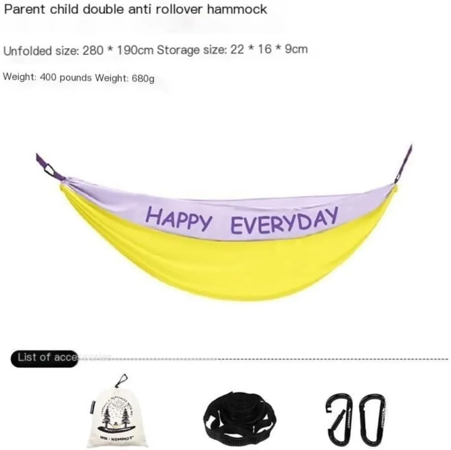 Hammock Double Muche Outdoor Camping Anti-Rollover Hammock Adult Outdoor Swing Ultra-Light Portable Double Hanging Chair Hammock Outdoor(B)