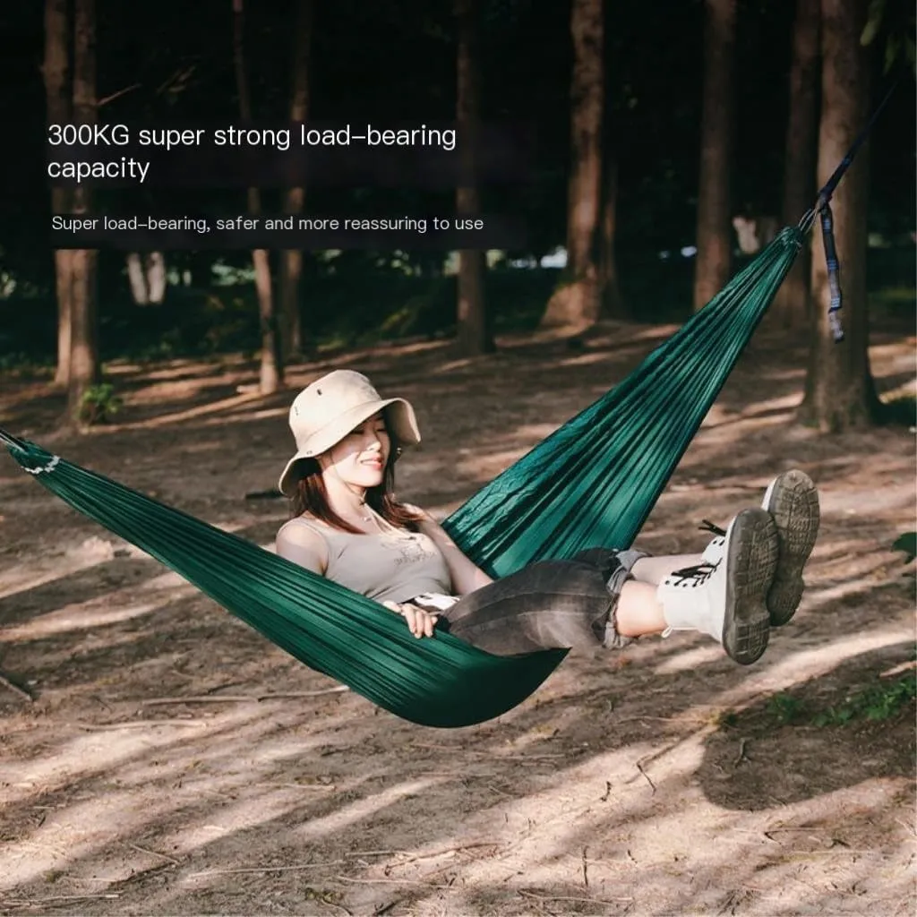 Hammock Double Muche Outdoor Camping Anti-Rollover Hammock Adult Outdoor Swing Ultra-Light Portable Double Hanging Chair Hammock Outdoor(B)