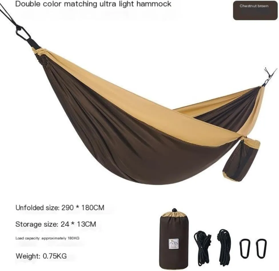 Hammock Double Outdoor Camping Hammock Swing Anti-Rollover Portable Hanging Basket Thickened Outdoor Double Hanging Hammock Outdoor(Green)