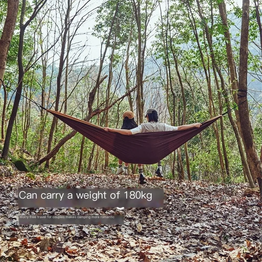 Hammock Double Outdoor Camping Hammock Swing Anti-Rollover Portable Hanging Basket Thickened Outdoor Double Hanging Hammock Outdoor(Green)