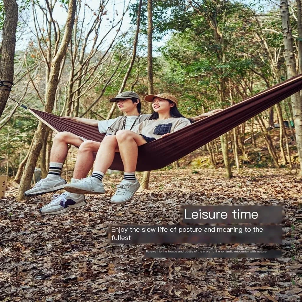 Hammock Double Outdoor Camping Hammock Swing Anti-Rollover Portable Hanging Basket Thickened Outdoor Double Hanging Hammock Outdoor(Green)