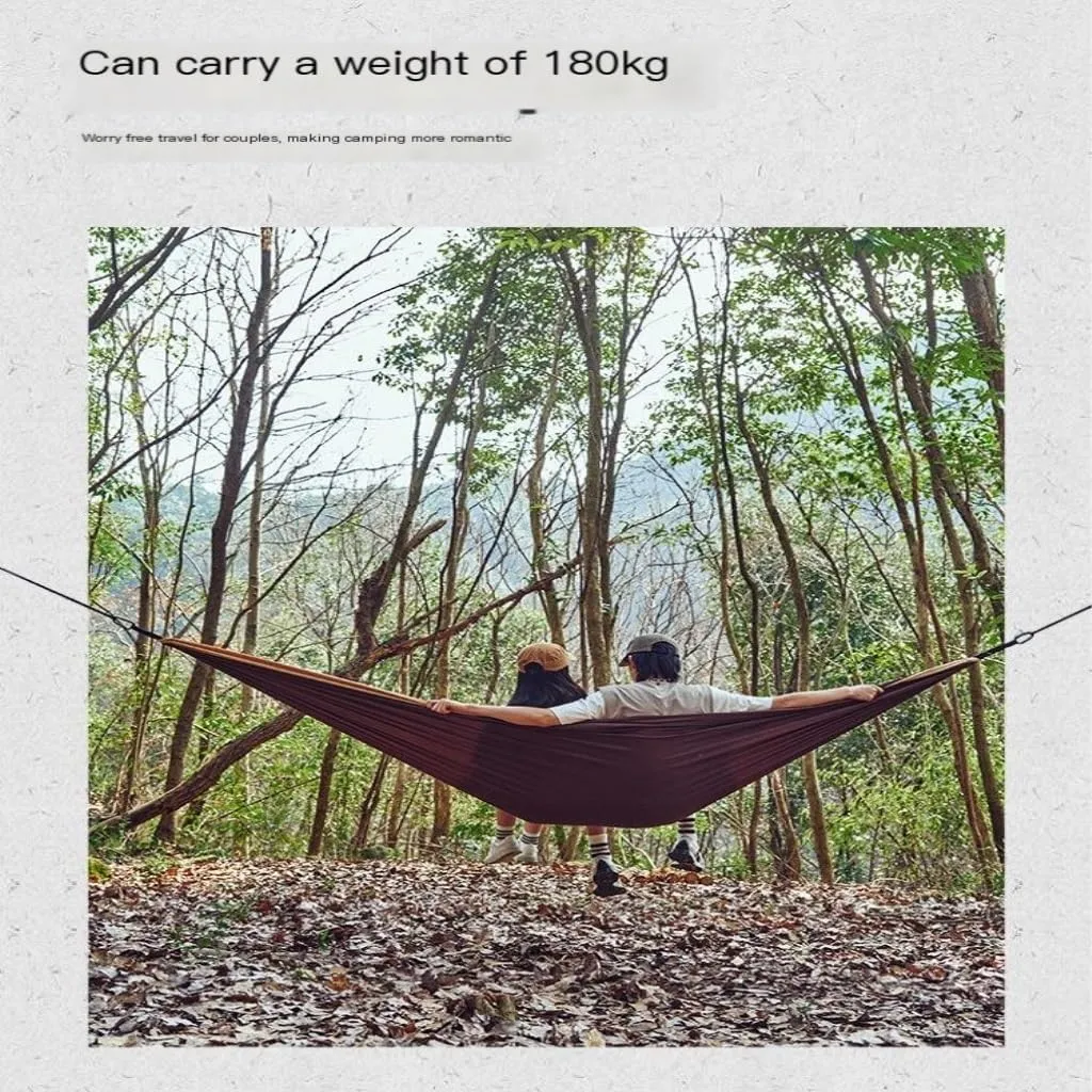 Hammock Double Outdoor Camping Hammock Swing Anti-Rollover Portable Hanging Basket Thickened Outdoor Double Hanging Hammock Outdoor(Green)