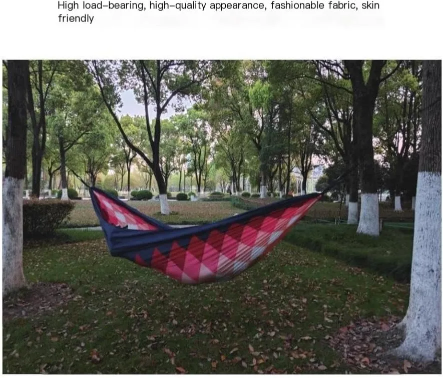 Hammock Double Outdoor Camping Leisure Single Single and Double Hammock Parachute Cloth Ultra-Light Park Camping Hammock Hammock Outdoor(White)