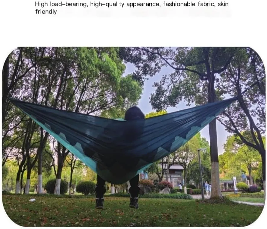 Hammock Double Outdoor Camping Leisure Single Single and Double Hammock Parachute Cloth Ultra-Light Park Camping Hammock Hammock Outdoor(White)