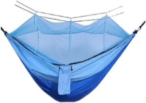 Hammock Double Outdoor Camping Mosquito Net Hammock Nylon Parachute Cloth Hammock with Mosquito Net Outdoor Swing Hammock Hammock Outdoor(B)
