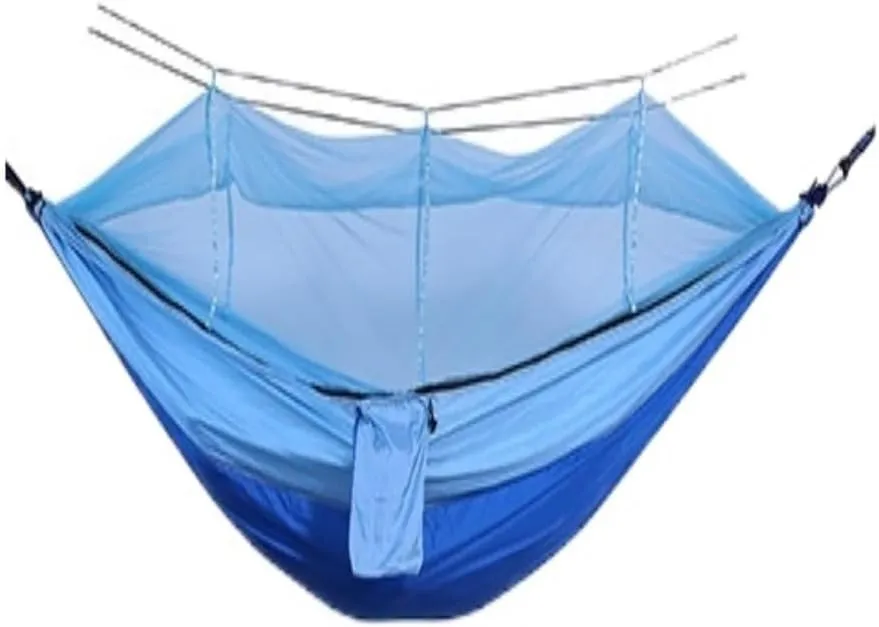 Hammock Double Outdoor Camping Mosquito Net Hammock Nylon Parachute Cloth Hammock with Mosquito Net Outdoor Swing Hammock Hammock Outdoor(B)