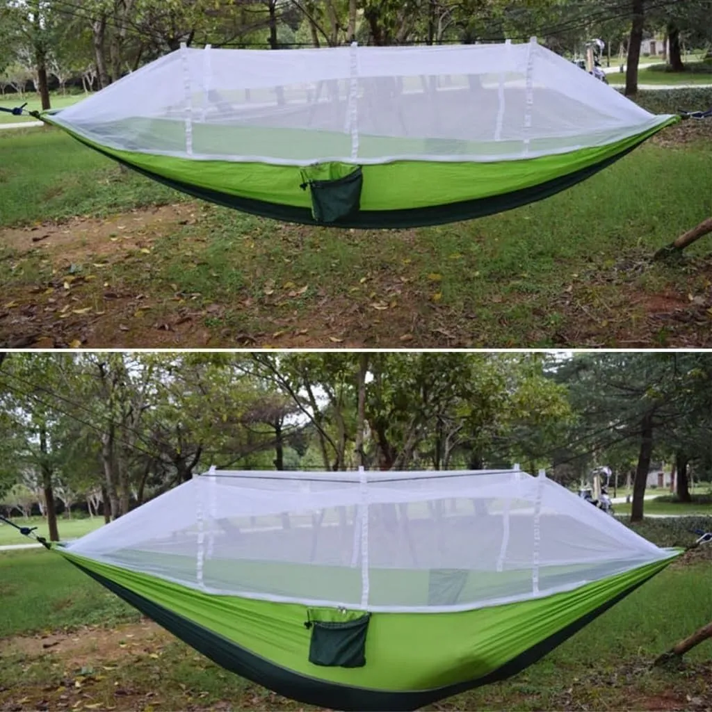 Hammock Double Outdoor Camping Mosquito Net Hammock Nylon Parachute Cloth Hammock with Mosquito Net Outdoor Swing Hammock Hammock Outdoor(C)