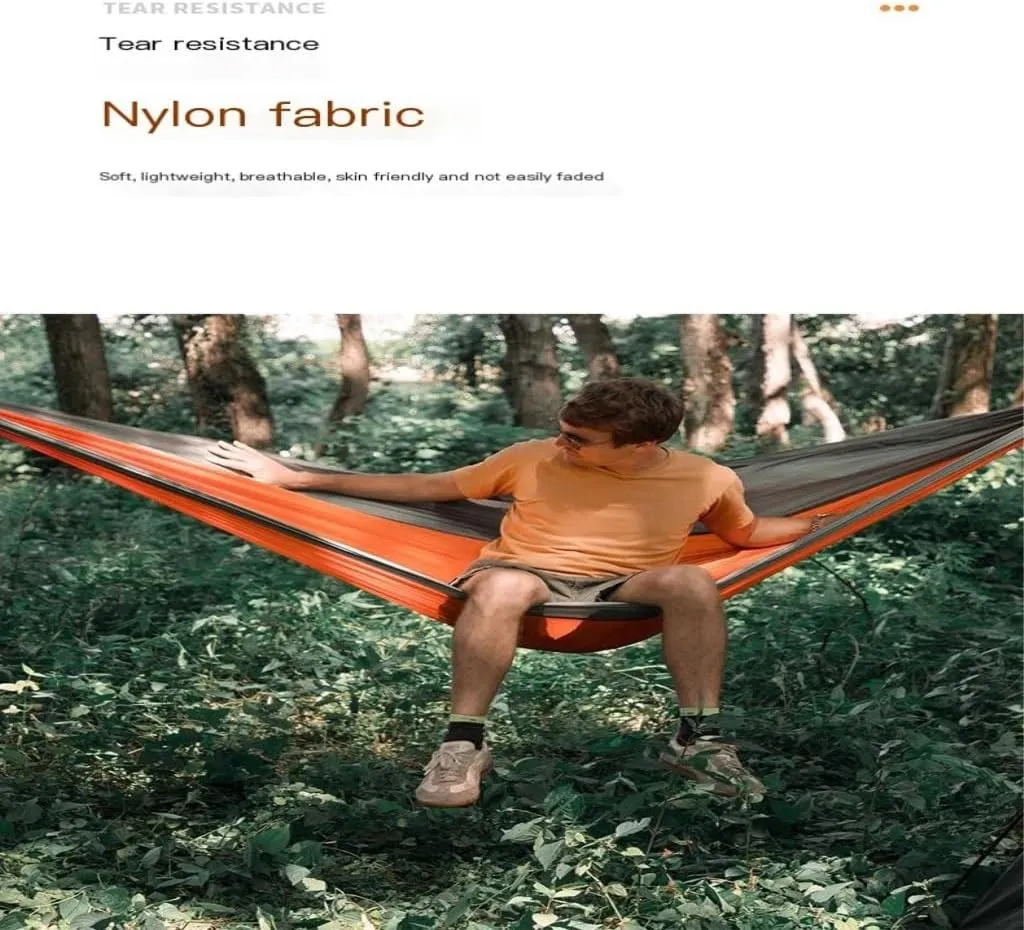 Hammock Double Outdoor Camping Thick Canvas Hammock Outdoor Swing Home Single Double Dormitory Sleeping Student Anti-Rollover Hammock Outdoor(E)
