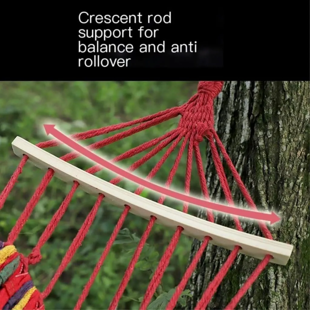 Hammock Double Outdoor Camping Thick Canvas Hammock Outdoor Swing Home Single Double Dormitory Sleeping Student Anti-Rollover Hammock Outdoor(E)