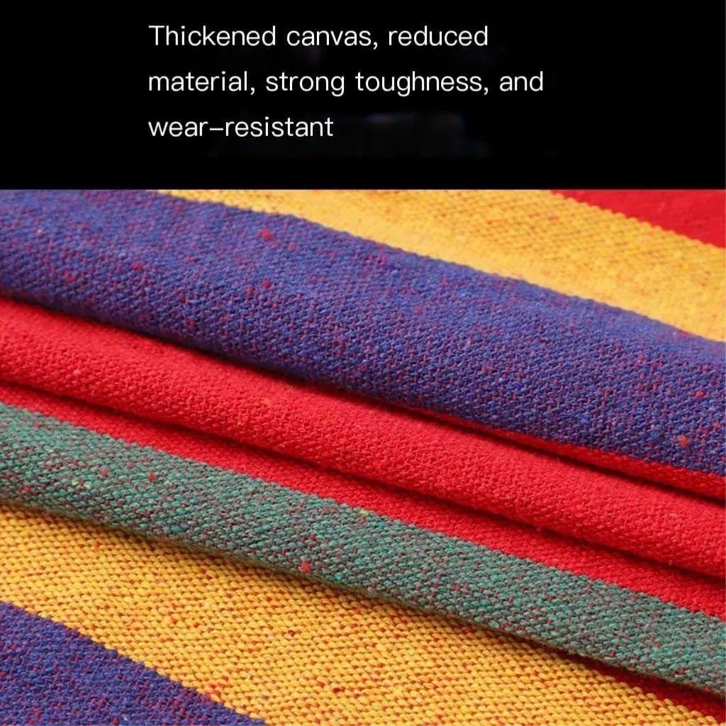Hammock Double Outdoor Camping Thick Canvas Hammock Outdoor Swing Home Single Double Dormitory Sleeping Student Anti-Rollover Hammock Outdoor(E)